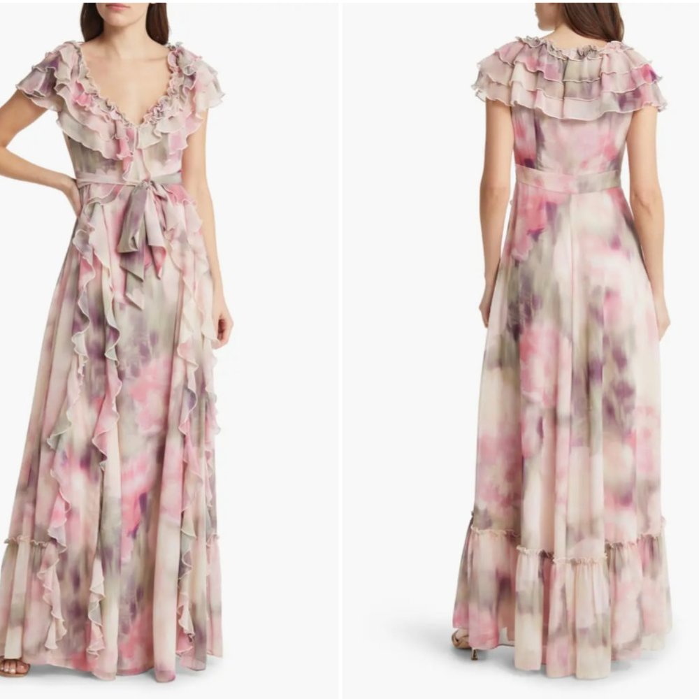 Ted Baker Karenie Abstract Floral-Printed Maxi-Dress